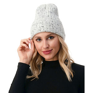 Marcus Adler New York Grey Speckled Knit Harper Beanie Hat NWT